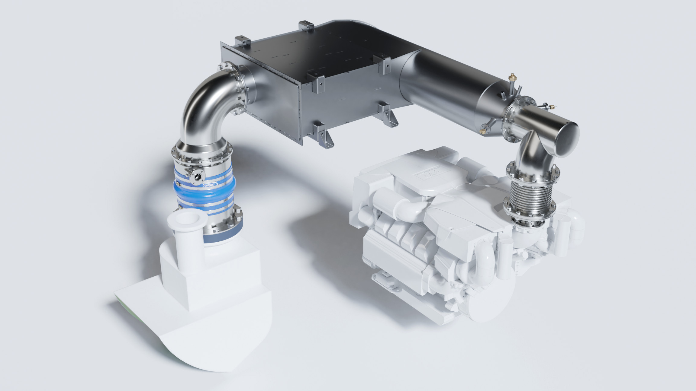 Sistemi di scarico completi per motori marini